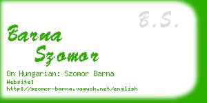 barna szomor business card